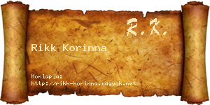 Rikk Korinna névjegykártya